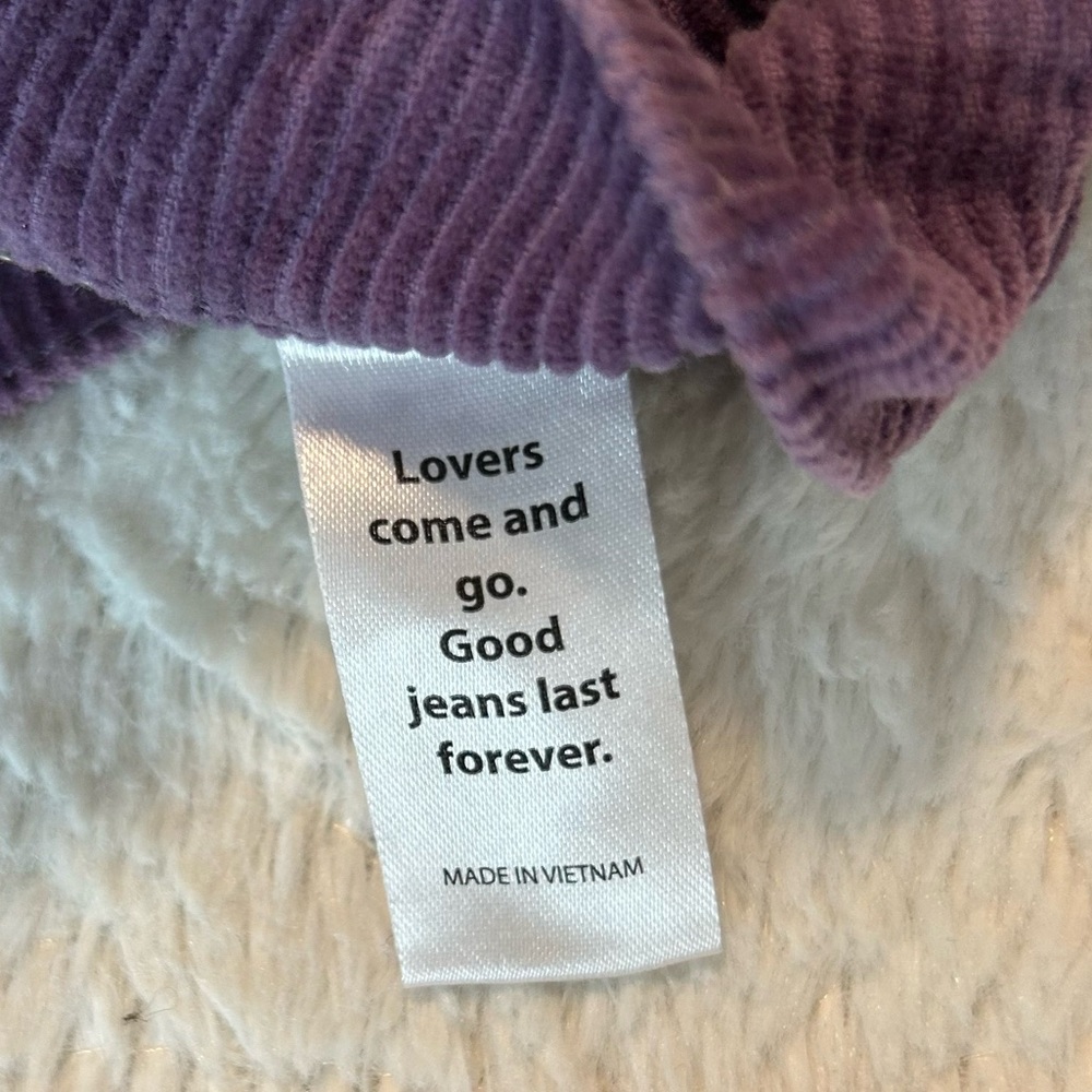 PacSun Purple Corduroy High Waisted High Rise Straight Leg Crop Raw Hem Sz 25 - Picture 9 of 14